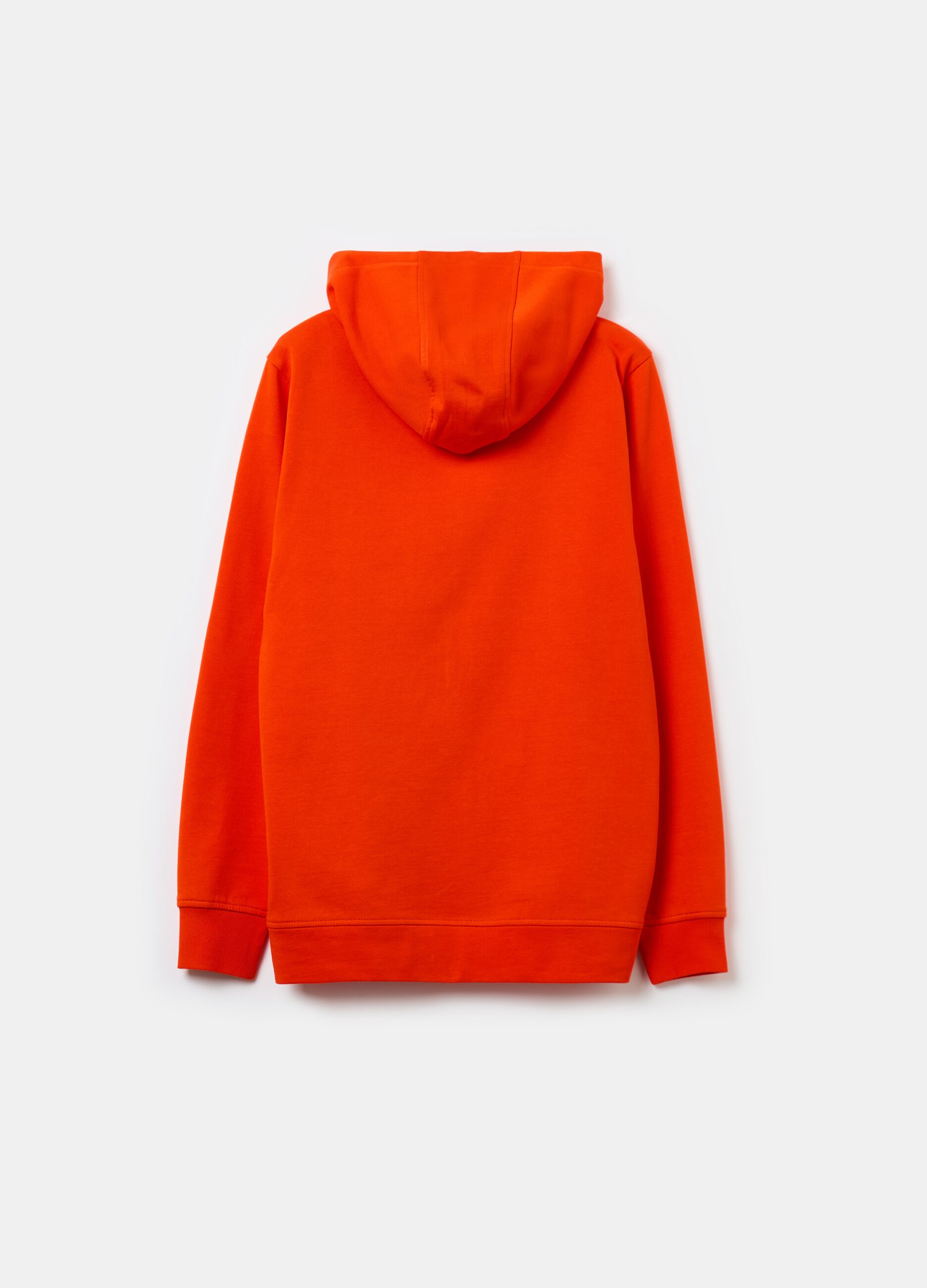 Solid colour full-zip sweatshirt with hood