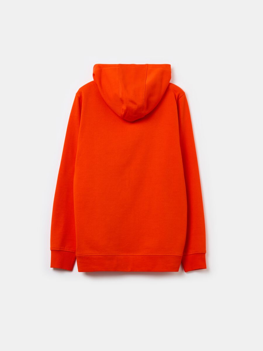 Solid colour full-zip sweatshirt with hood_1