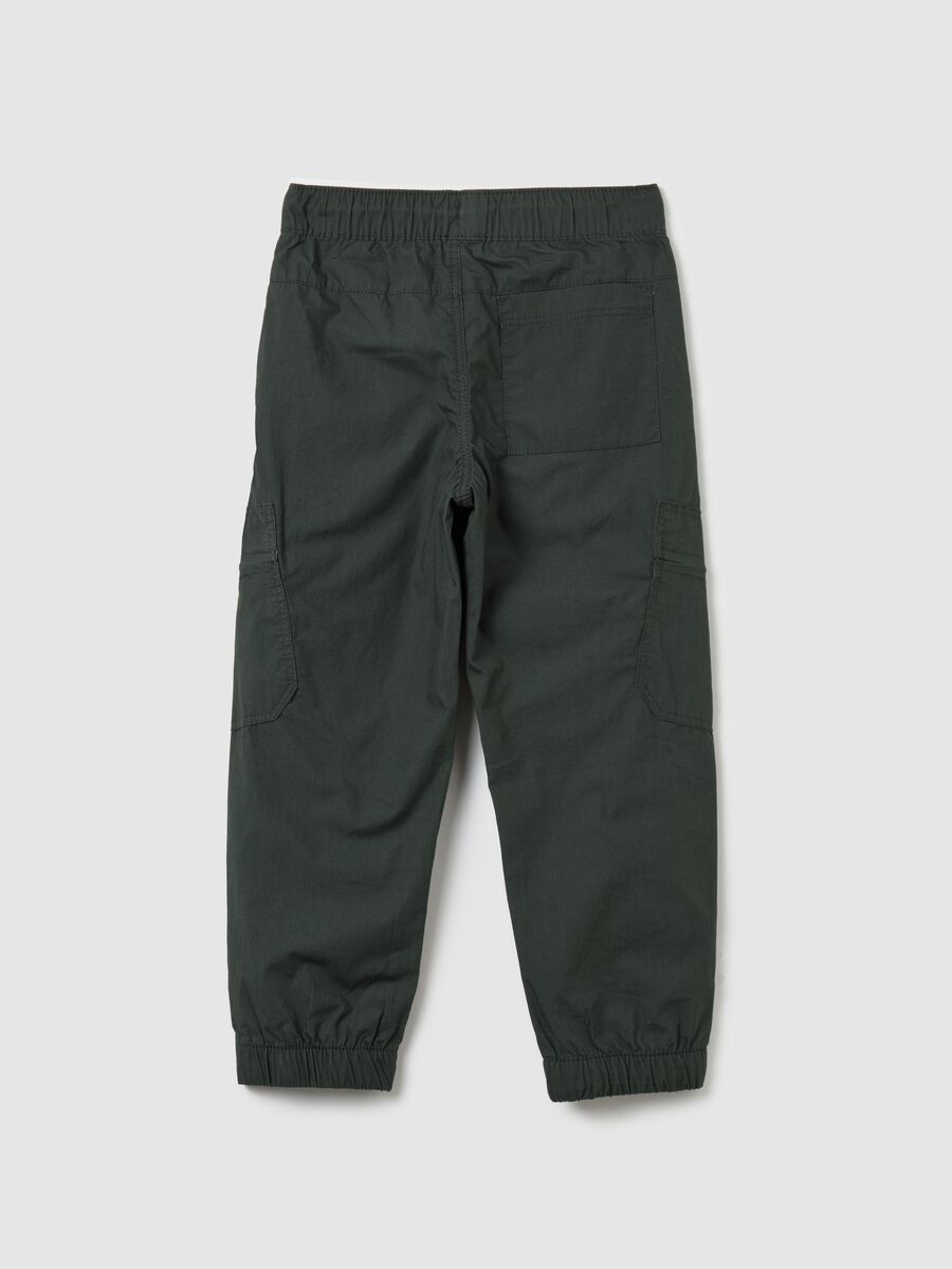 Cargo joggers in cotton with drawstring_1