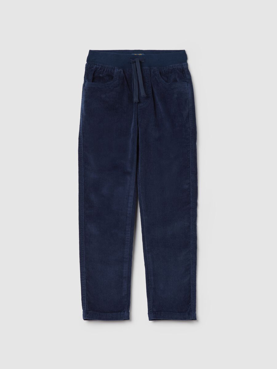 Corduroy joggers with drawstring_0