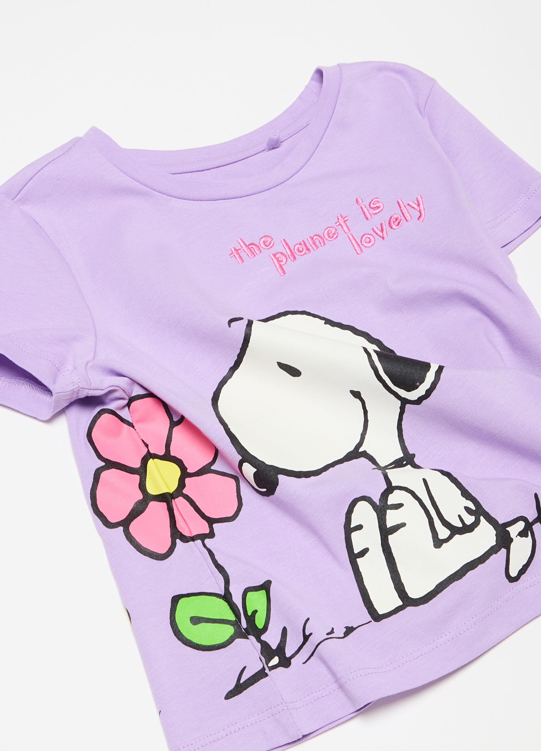 Organic cotton T-shirt with Snoopy print