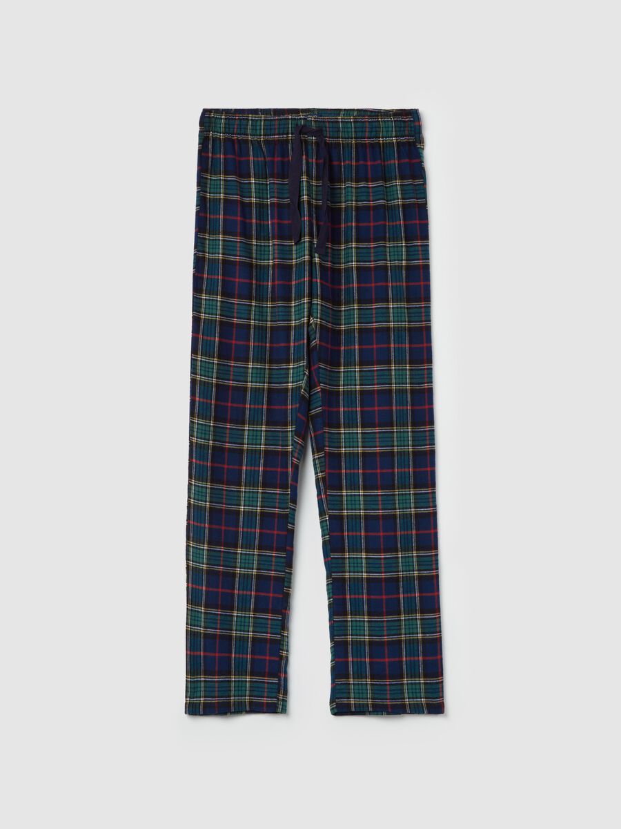 Pantalone pigiama in flanella fantasia tartan_4