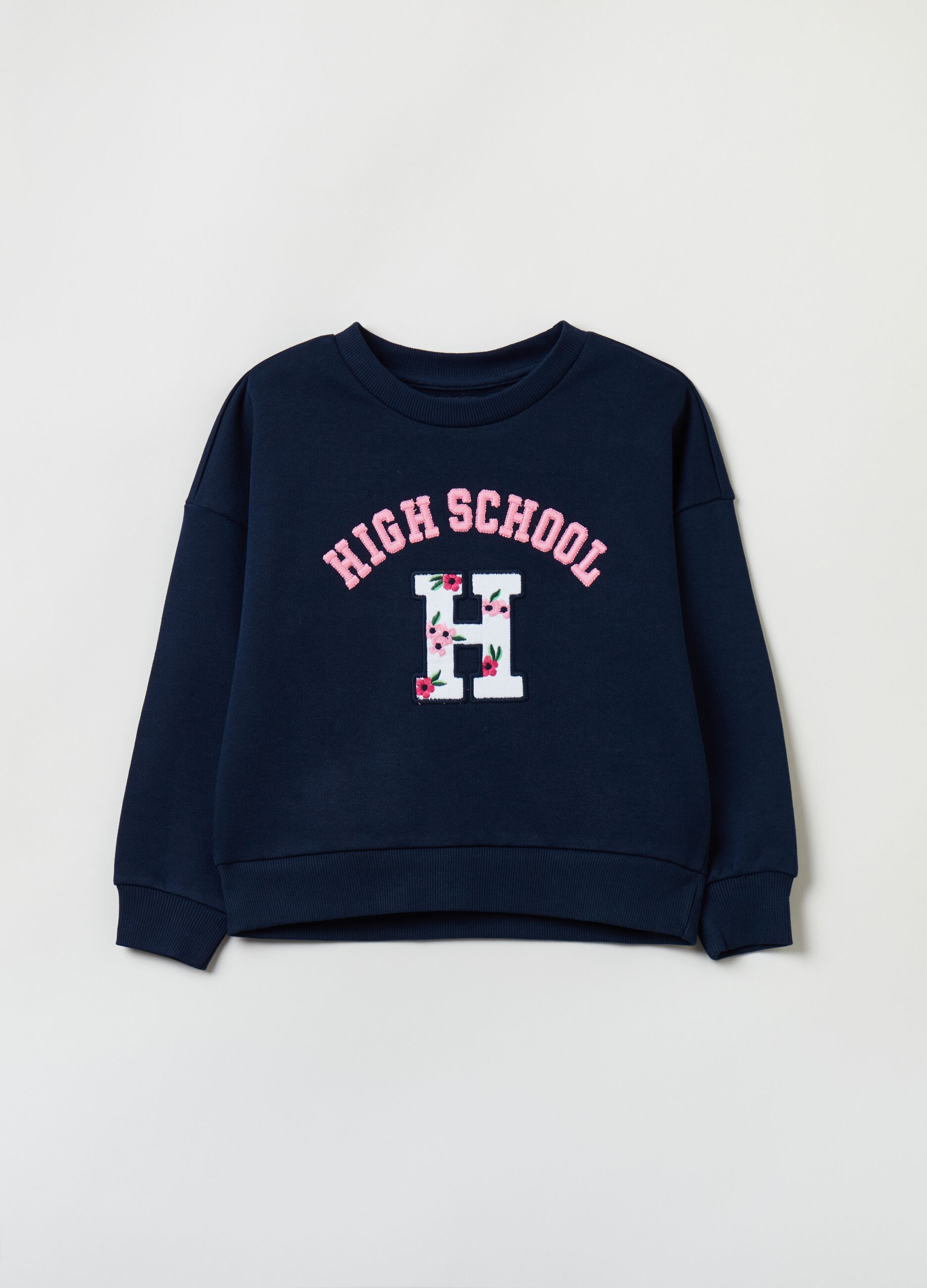 French terry sweatshirt with embroidery