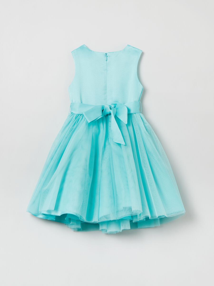 Satin dress with tulle skirt_1