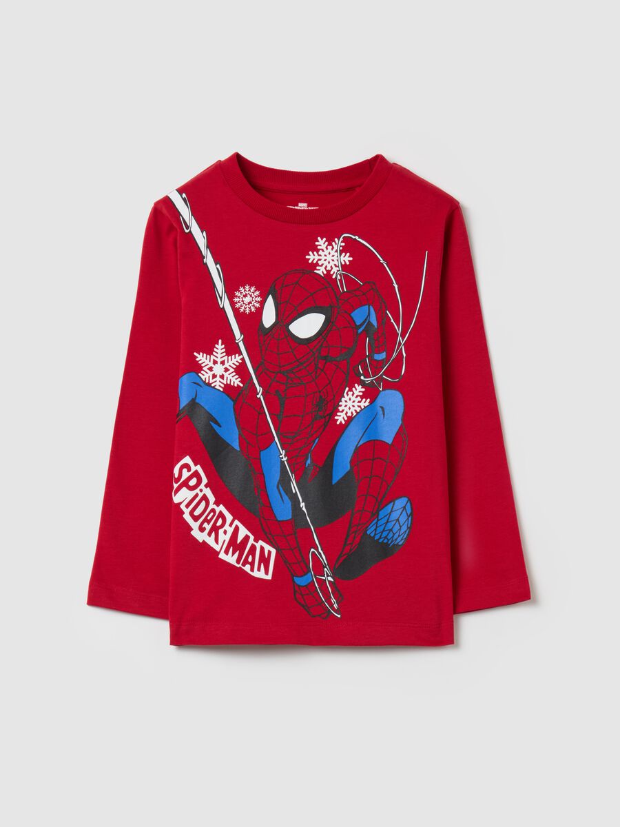 T-shirt a maniche lunghe con stampa Spider-Man_0