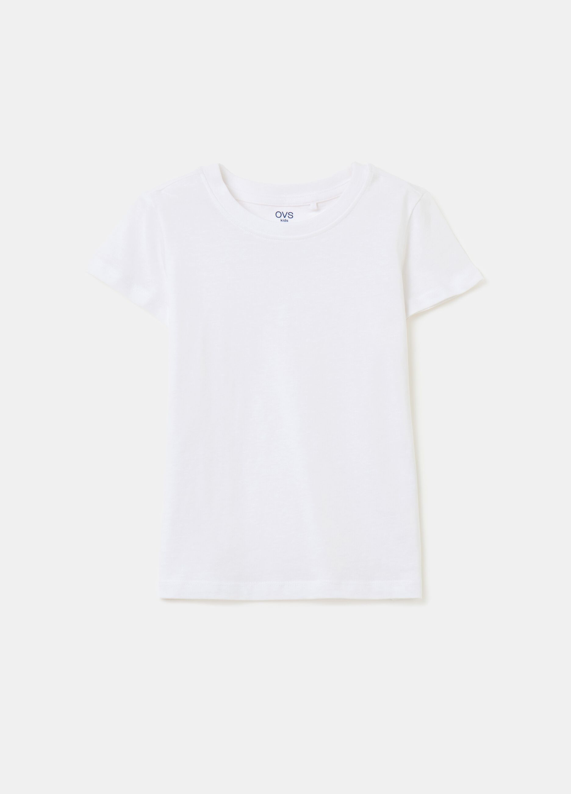 Cotton T-shirt with round neck