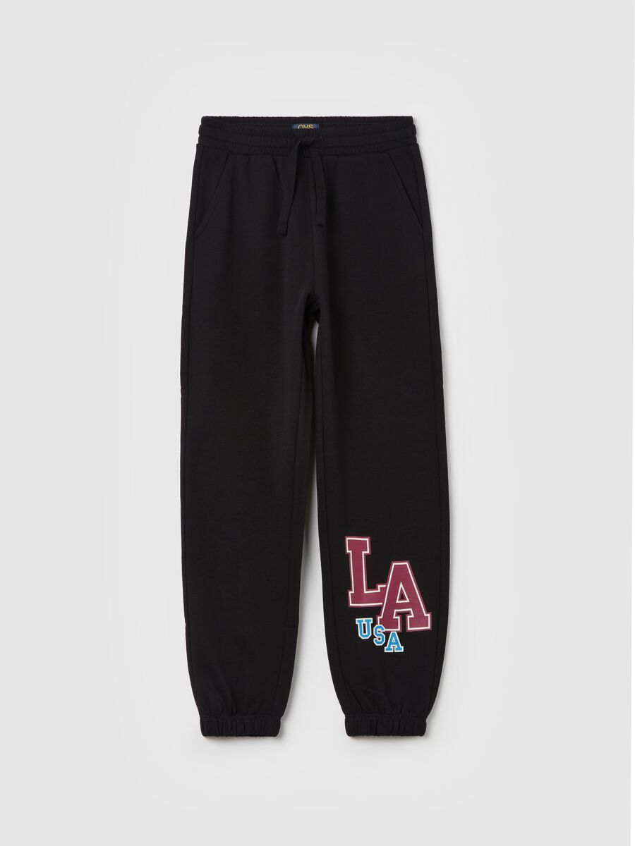 Fleece joggers with print_0