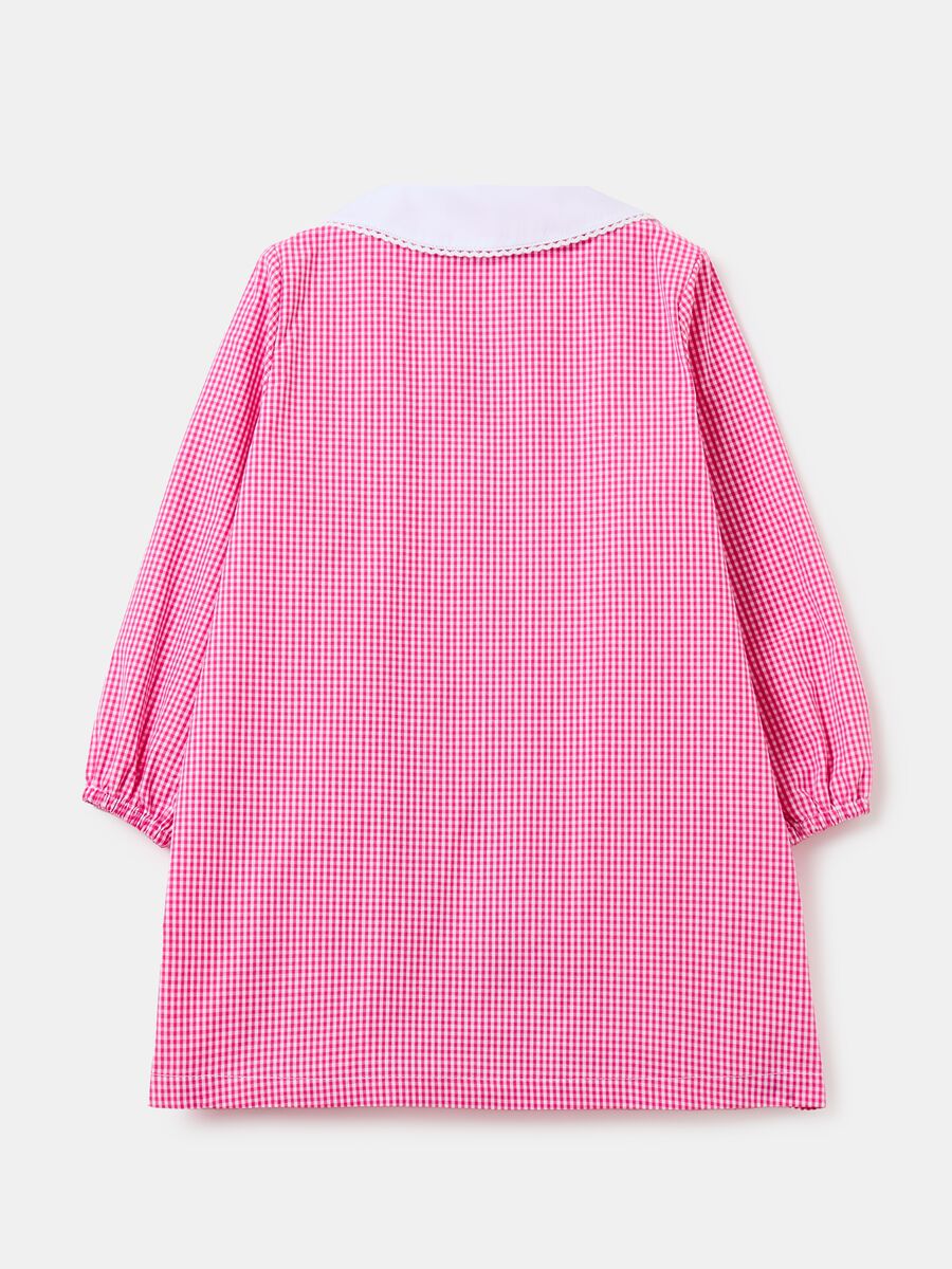 Gingham smock with zip and Minnie Mouse embroidery_1