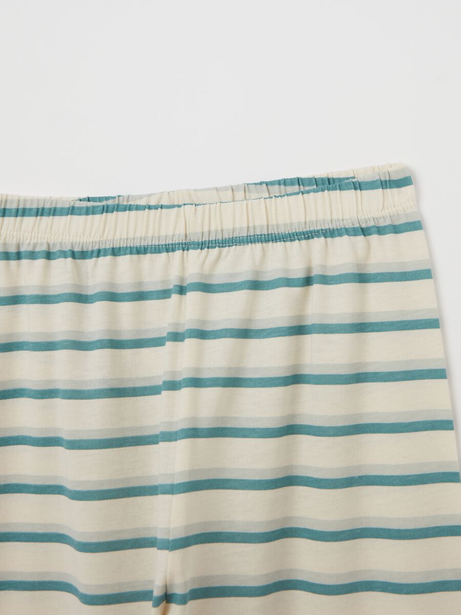 Striped organic cotton pyjamas with print_3