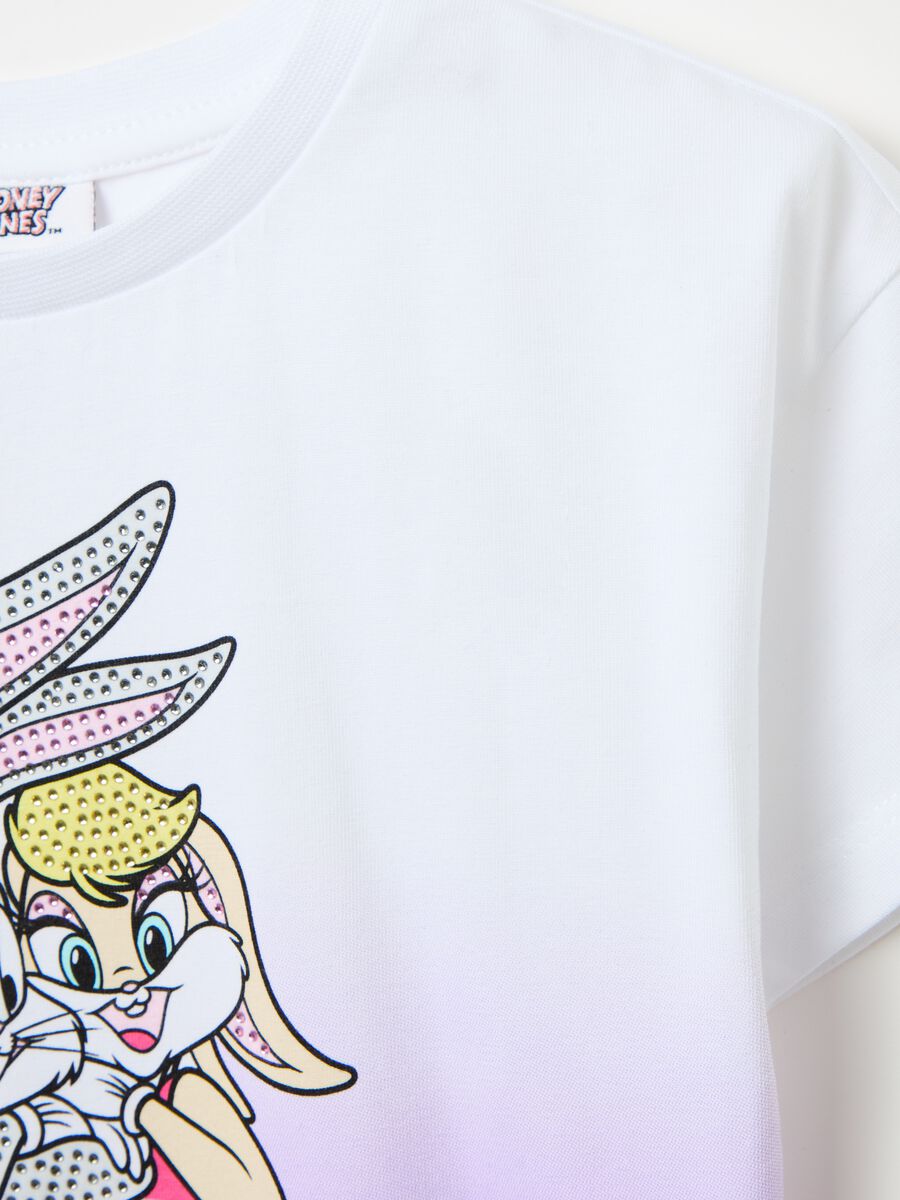 T-shirt with Bugs Bunny and Lola print and diamantés_3