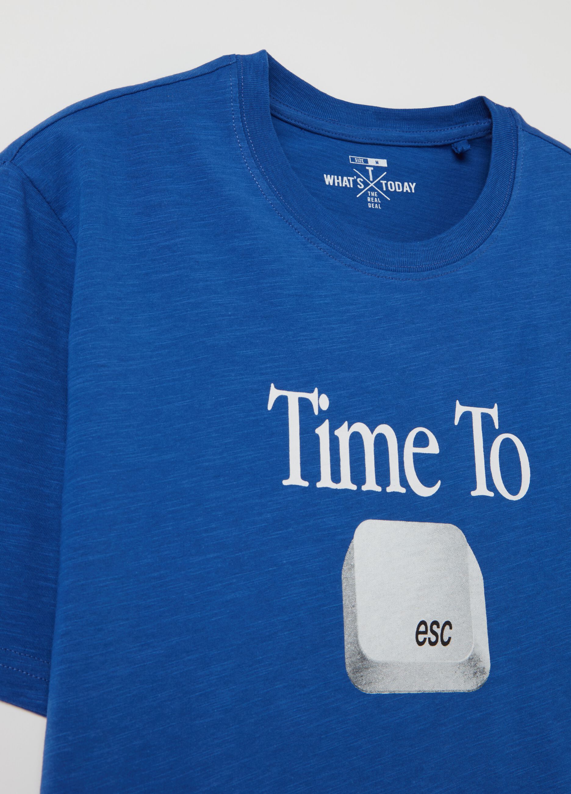 Slub jersey T-shirt with “Time To esc” print