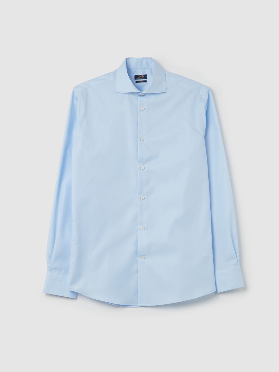 Slim-fit shirt with cut-away collar_0