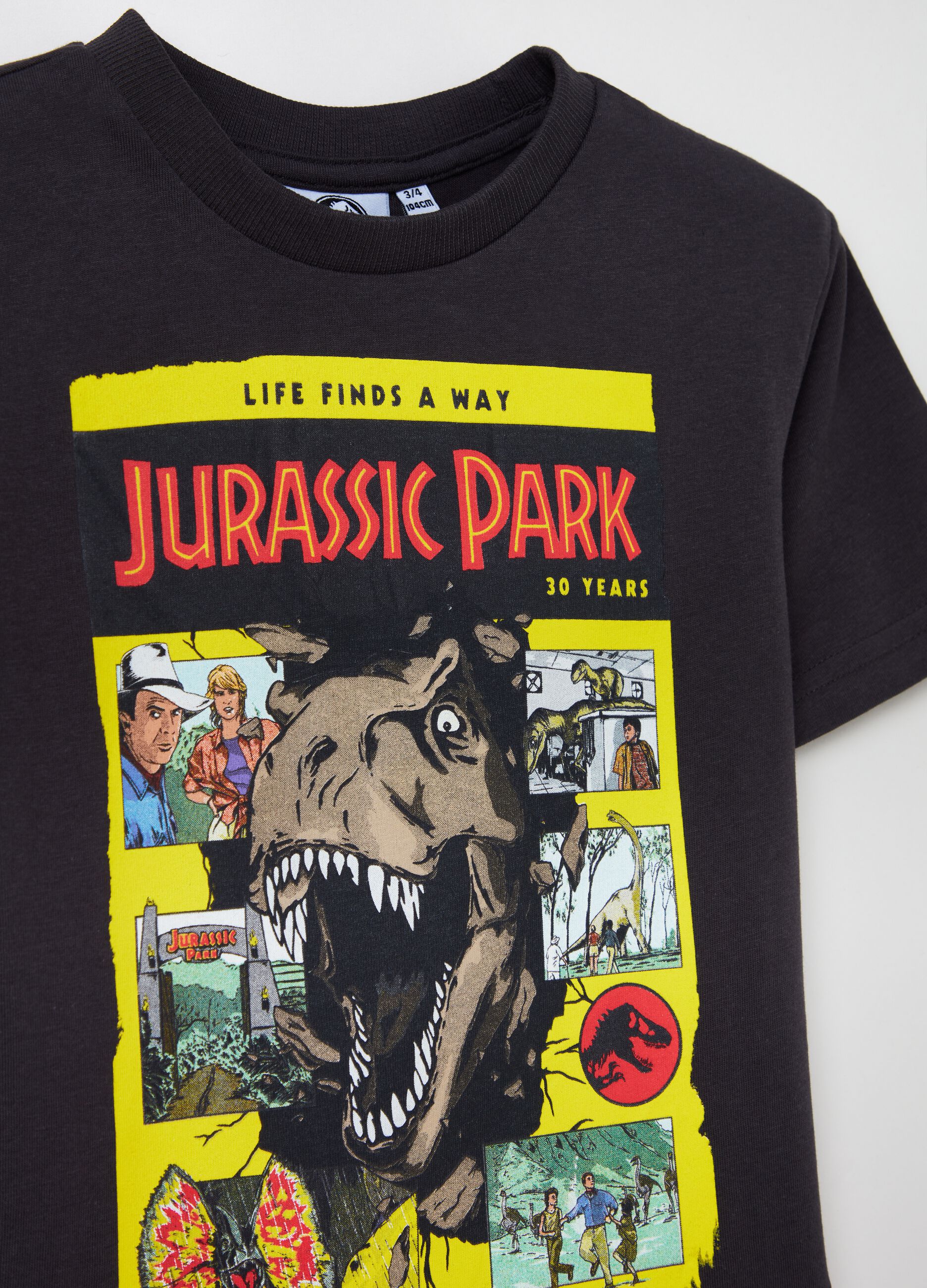 Cotton T-shirt with Jurassic Park print