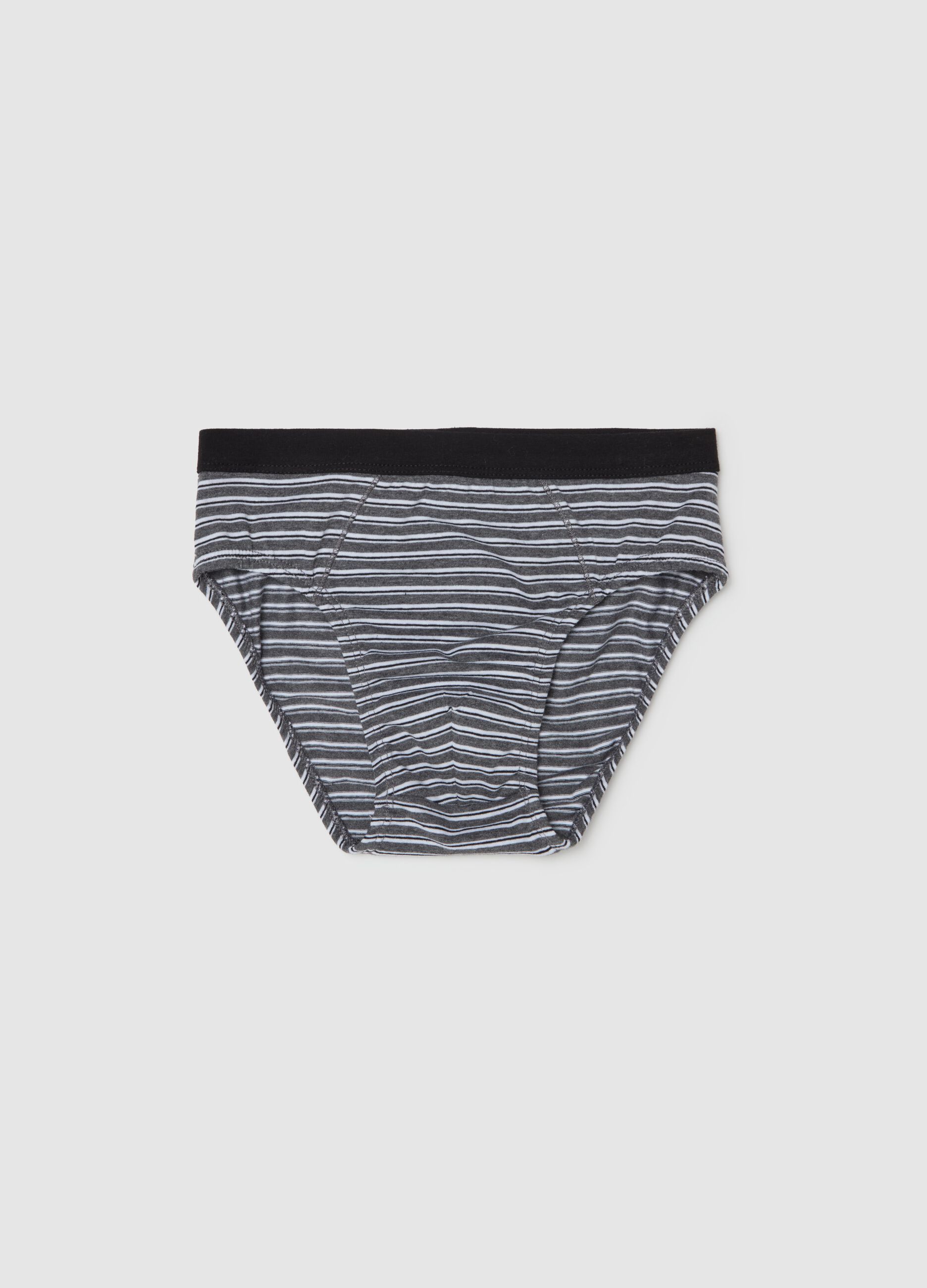 Briefs in organic cotton with striped pattern