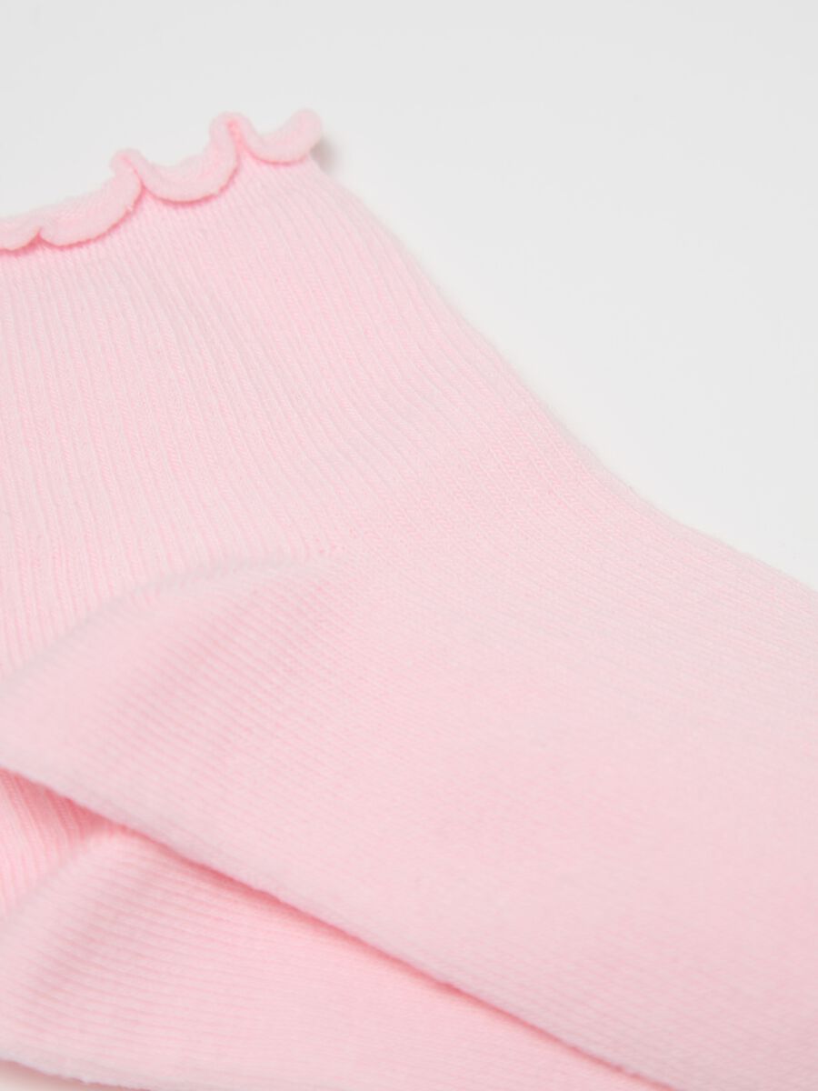 Three-pair pack short socks with wavy hem_1