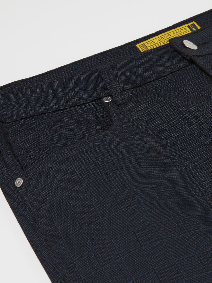 Five-pocket trousers in Prince of Wales fabric_5