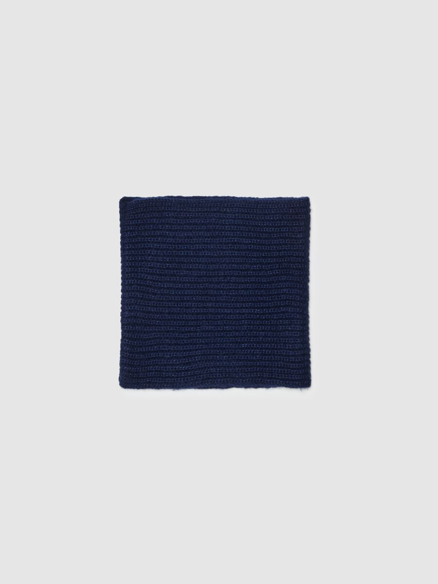 Ribbed neck warmer in lurex_0