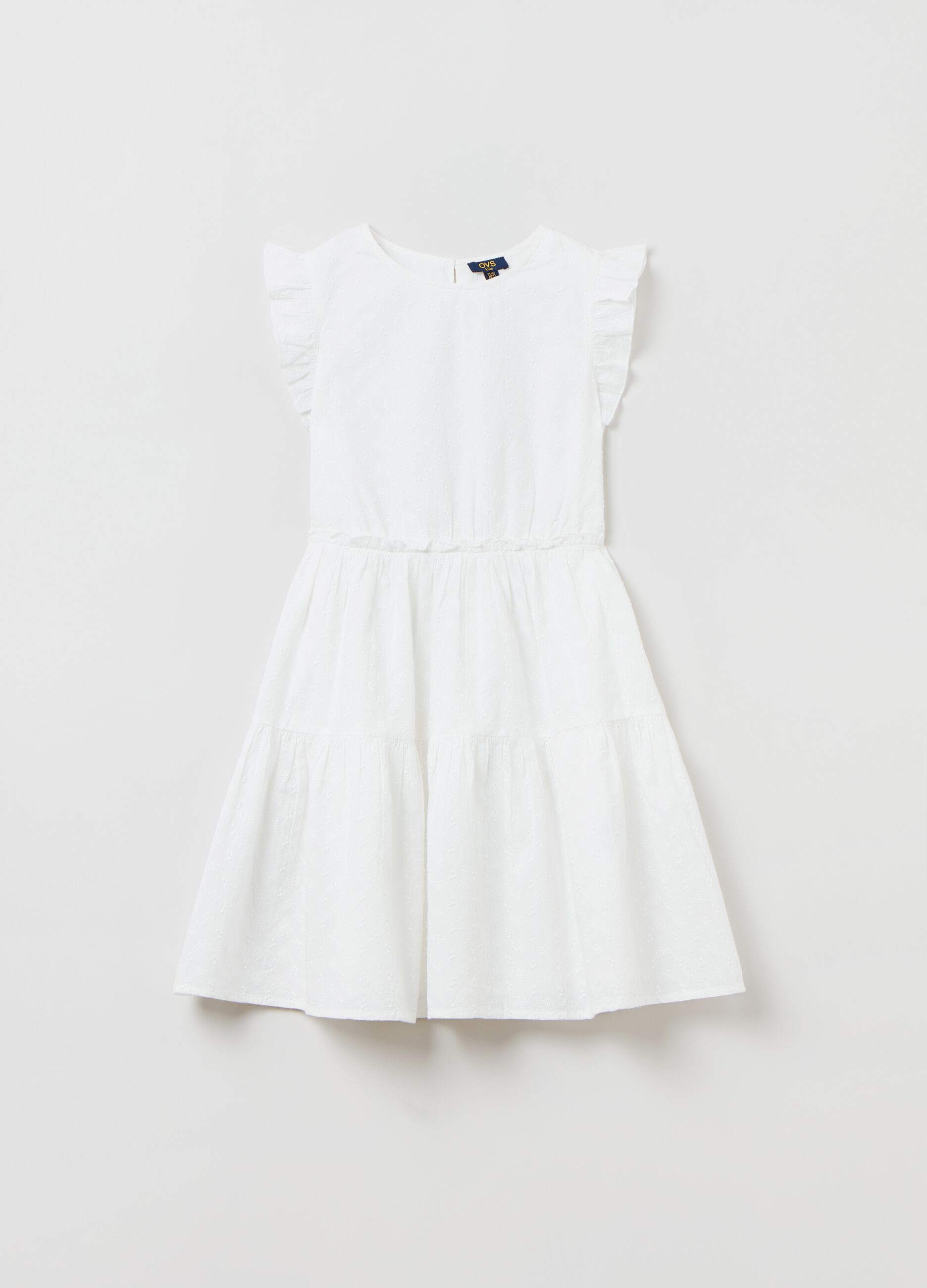 Broderie anglaise dress with ruffles