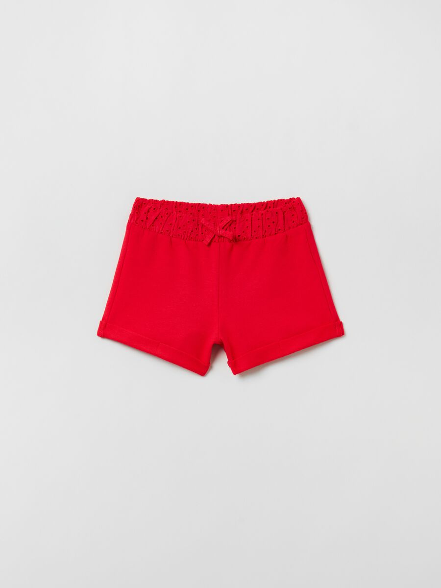 Shorts in French Terry con sangallo_0