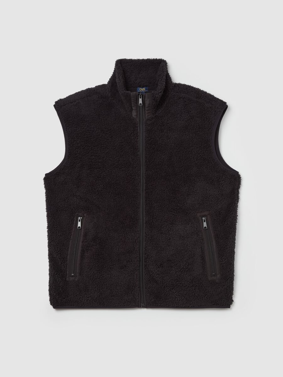 Full-zip gilet in teddy_4