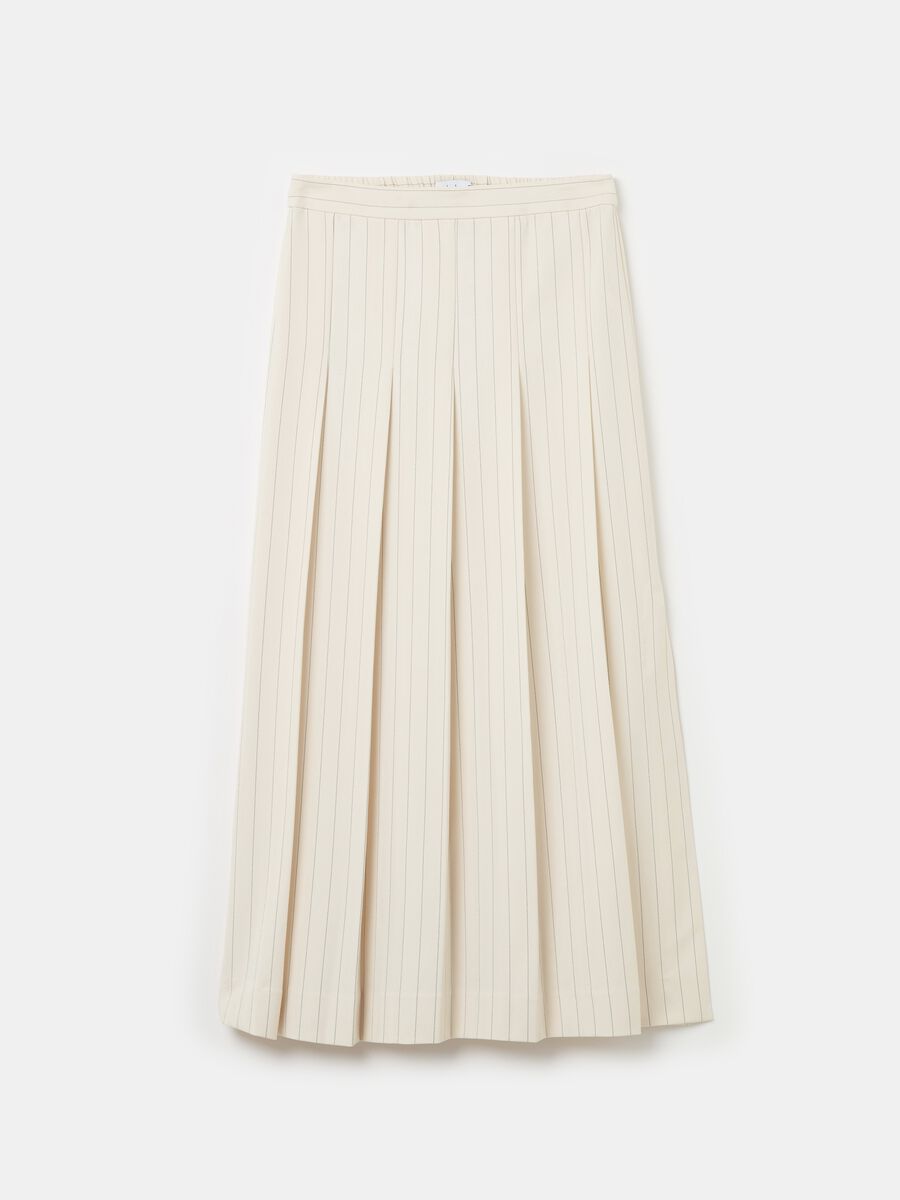 Long pinstriped skirt with split_4