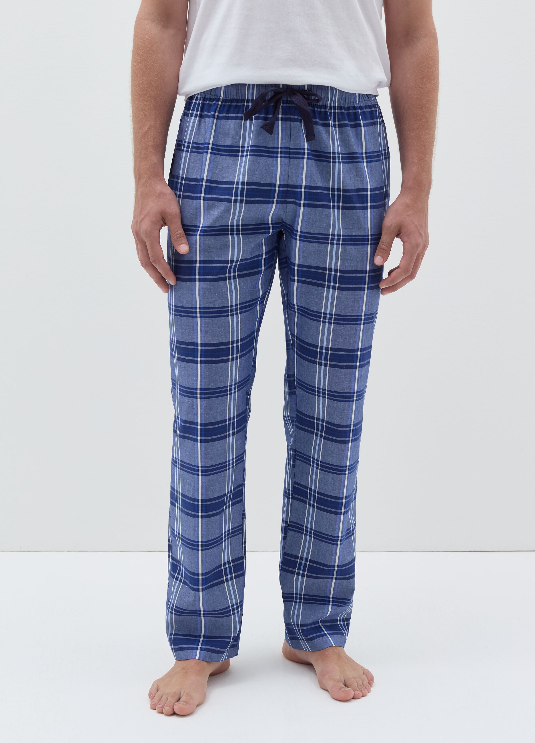 Pyjama trousers in patterned cotton