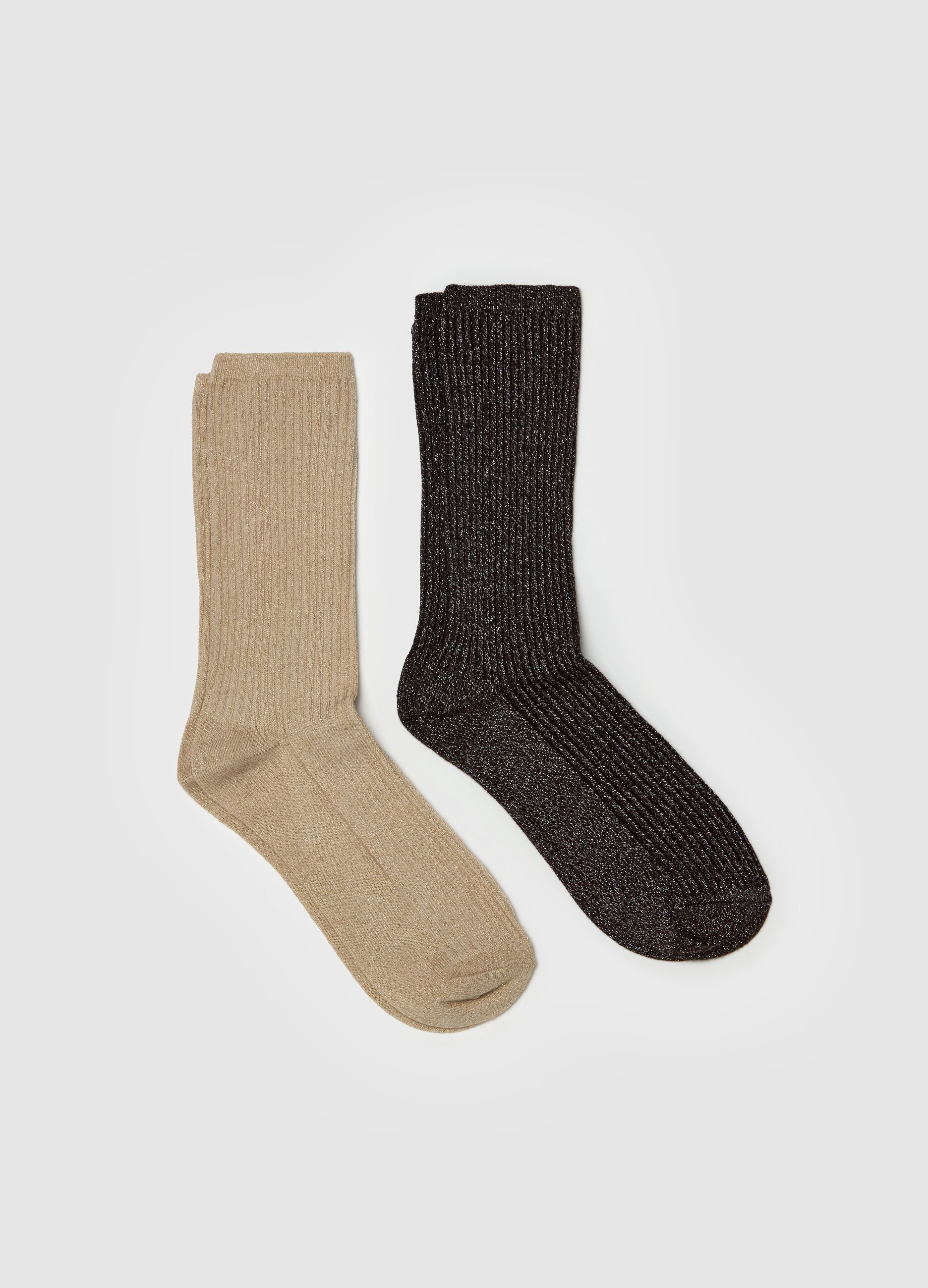 Stretch midi socks with lurex