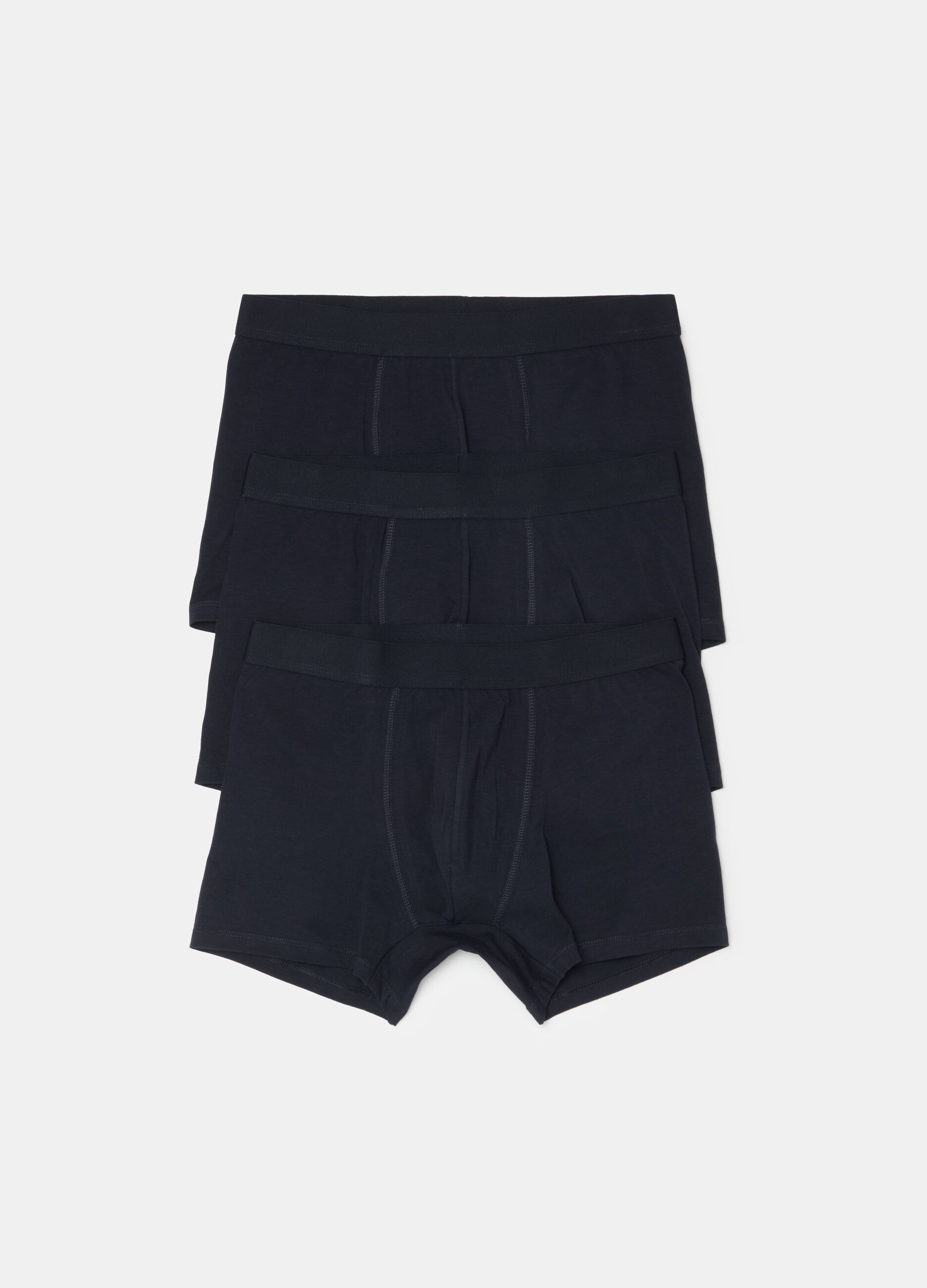 Three-pack midi boxer shorts with external elastic