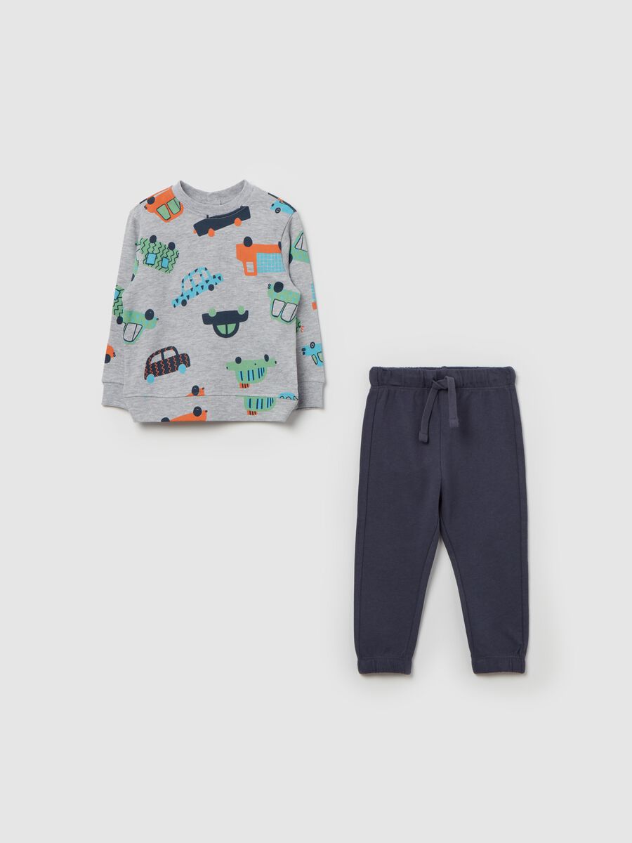 French terry jogging set with print_0