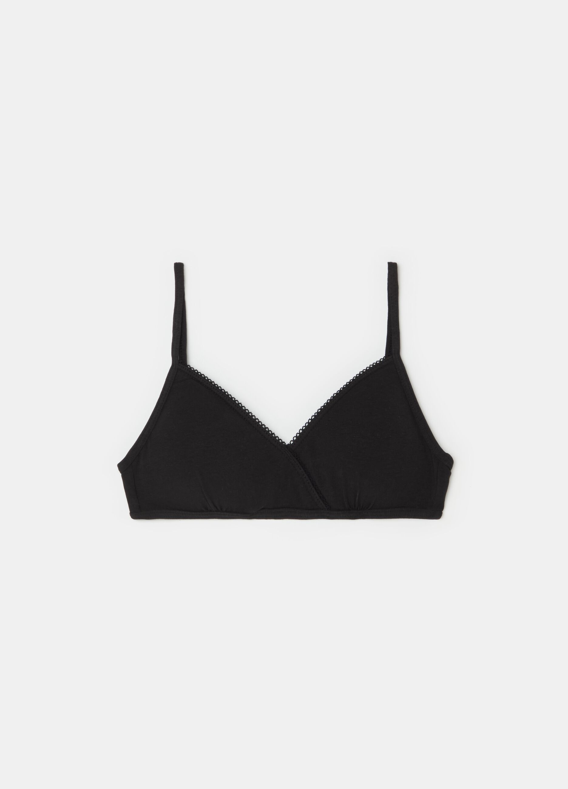 Semi-padded triangular bra