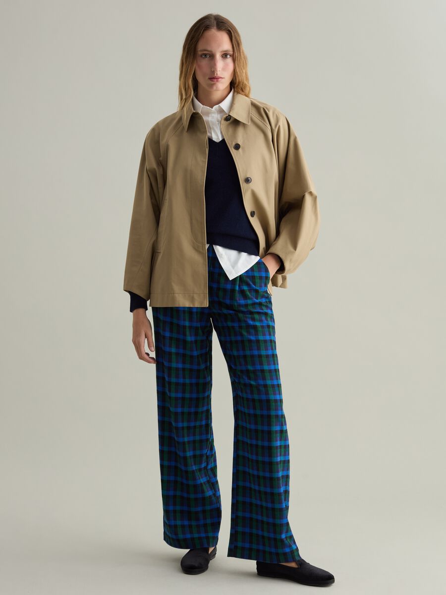 Wide-leg trousers with check pattern_0