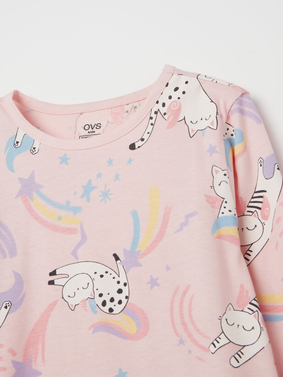 Organic cotton pyjamas with unicorn kittens print_2