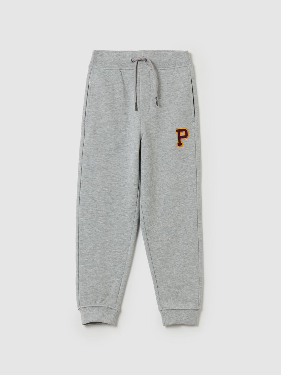 Joggers with hood and logo patch_0