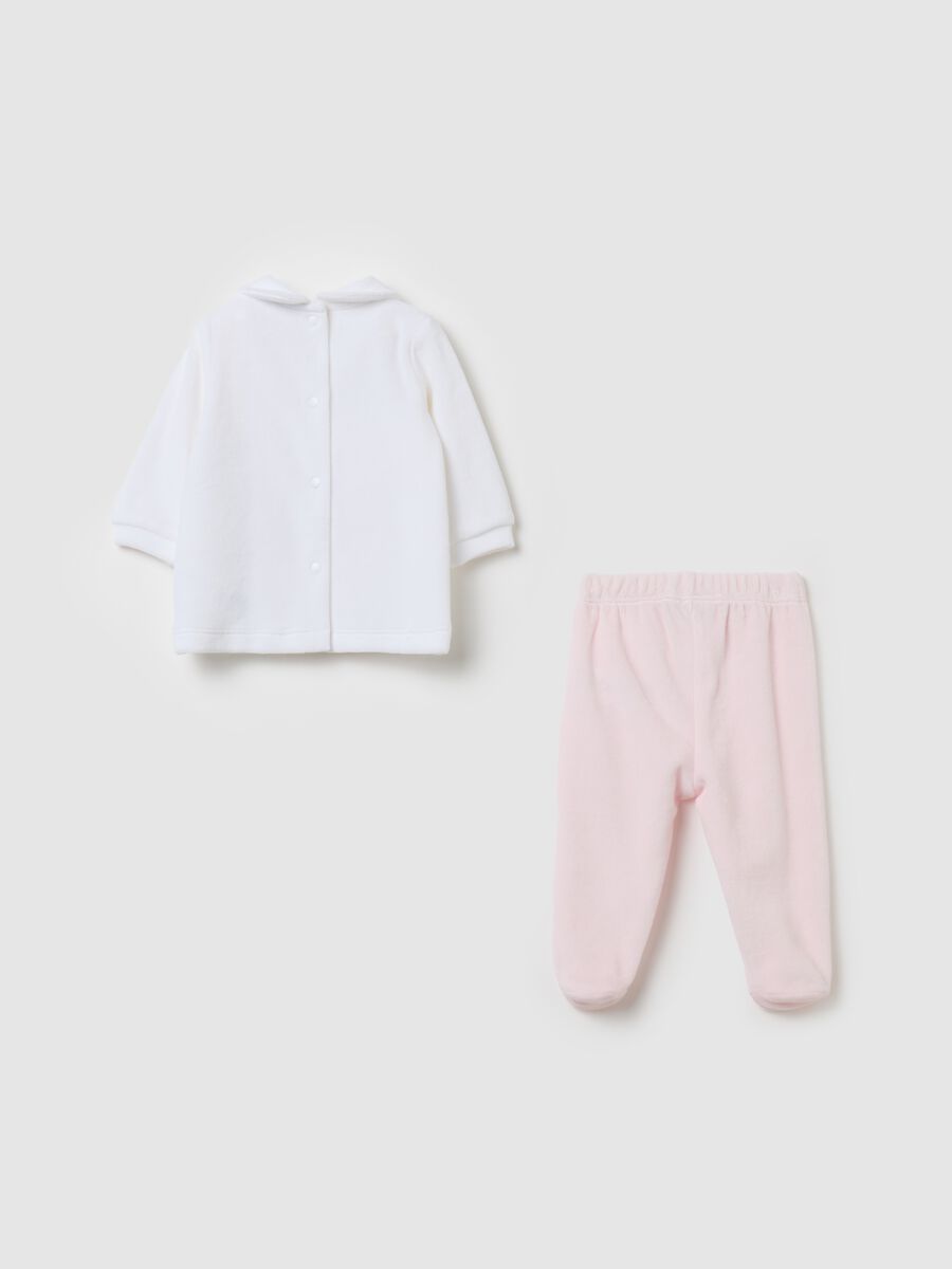 T-shirt and baby leggings set in velour_1