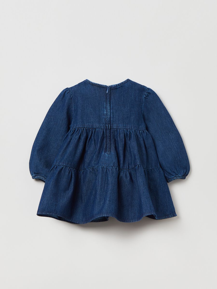 Flounced denim dress_1