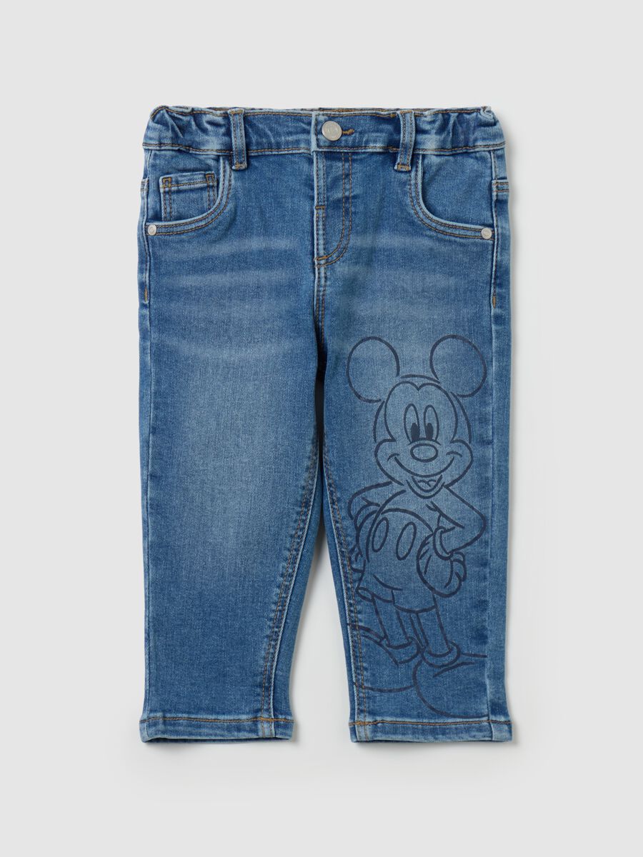 Five-pocket jeans with Mickey Mouse print_0