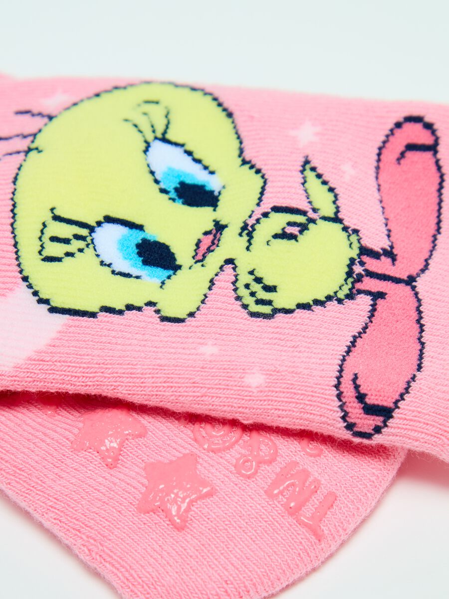 Two-pair pack slipper socks with Tweetie Pie design_3