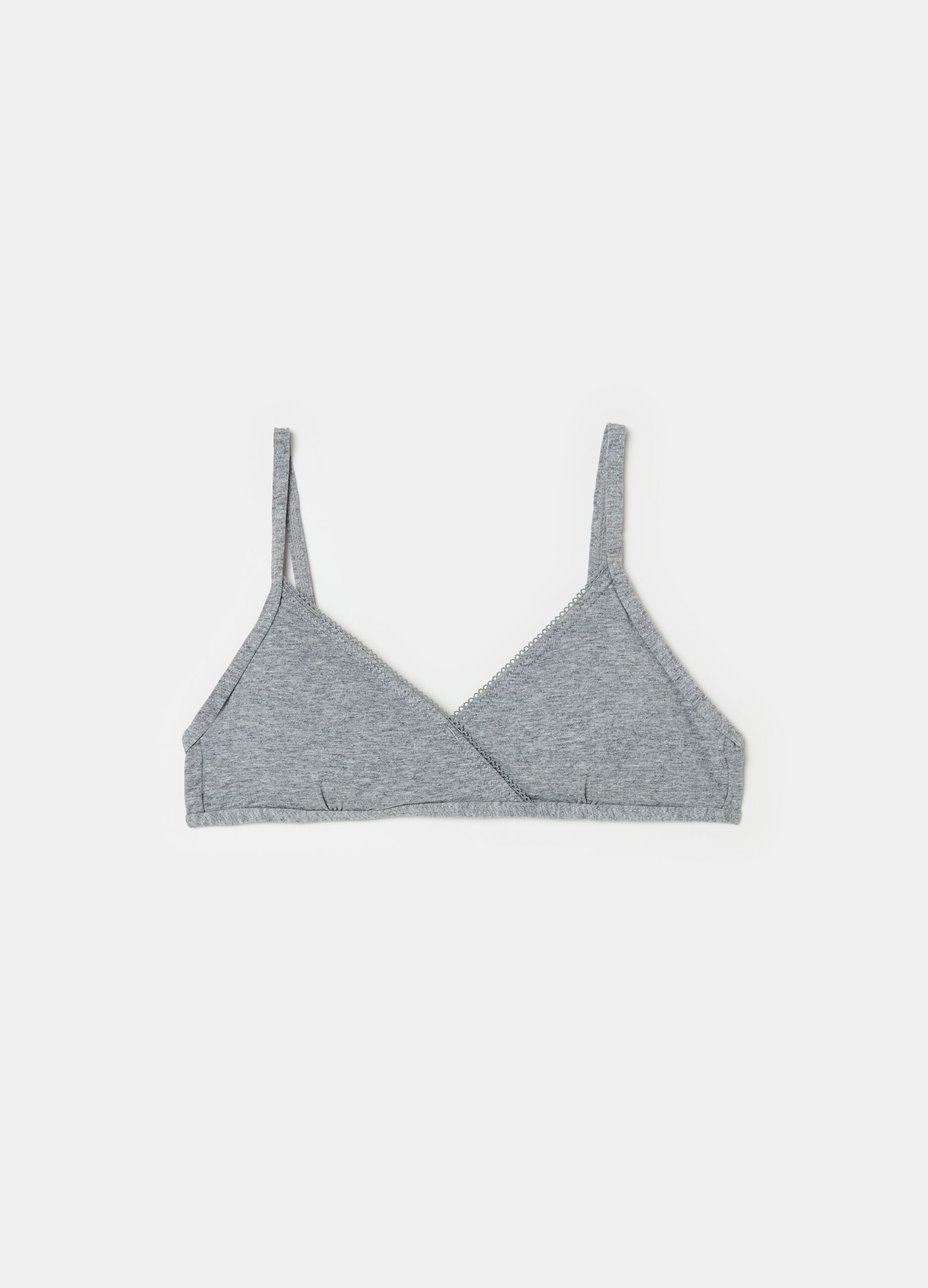 Semi-padded triangle bra