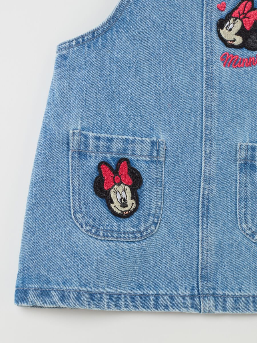 Denim pinafore with Minnie Mouse embroidery_3