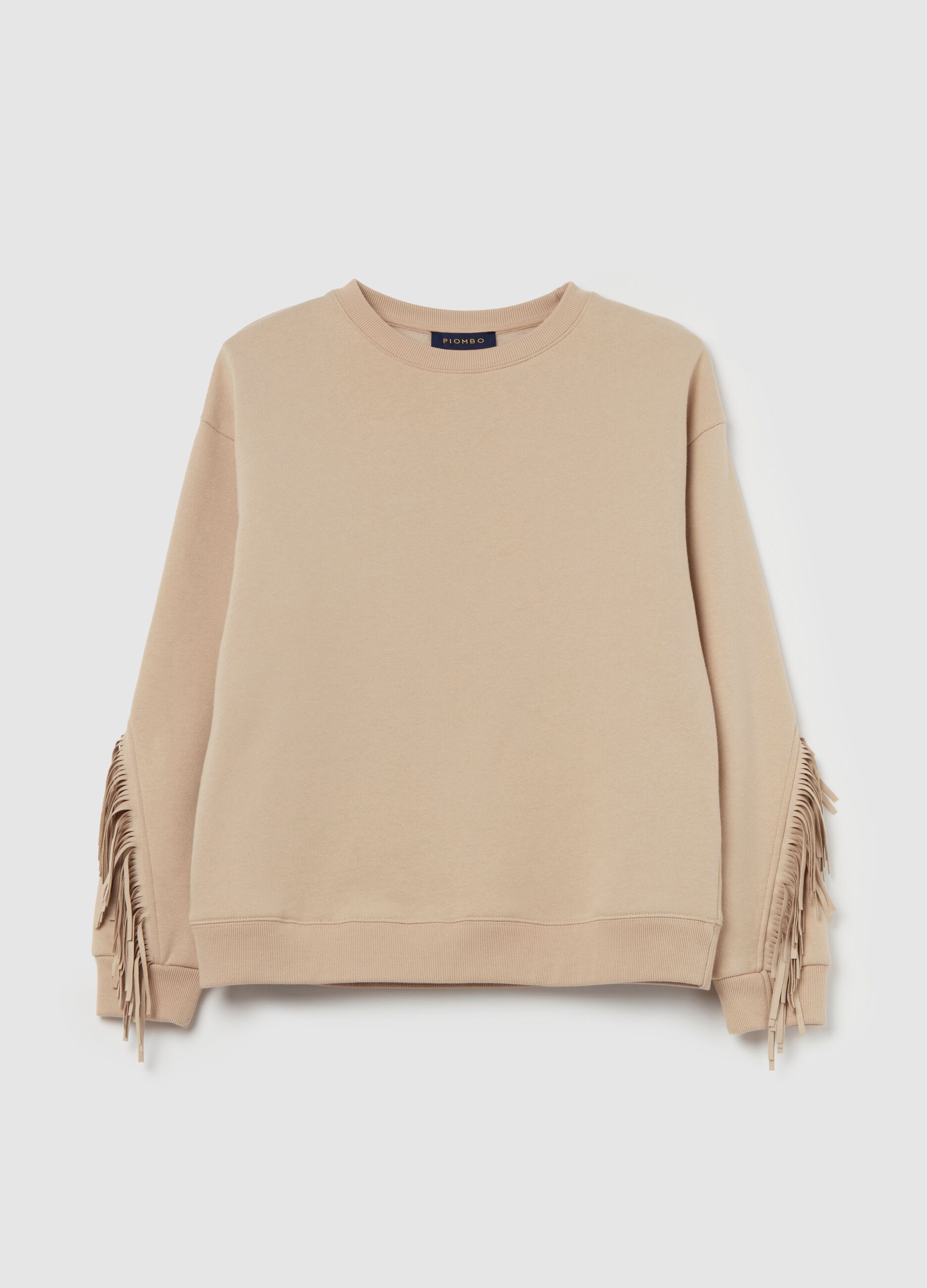 Oversized sweatshirt with fringing