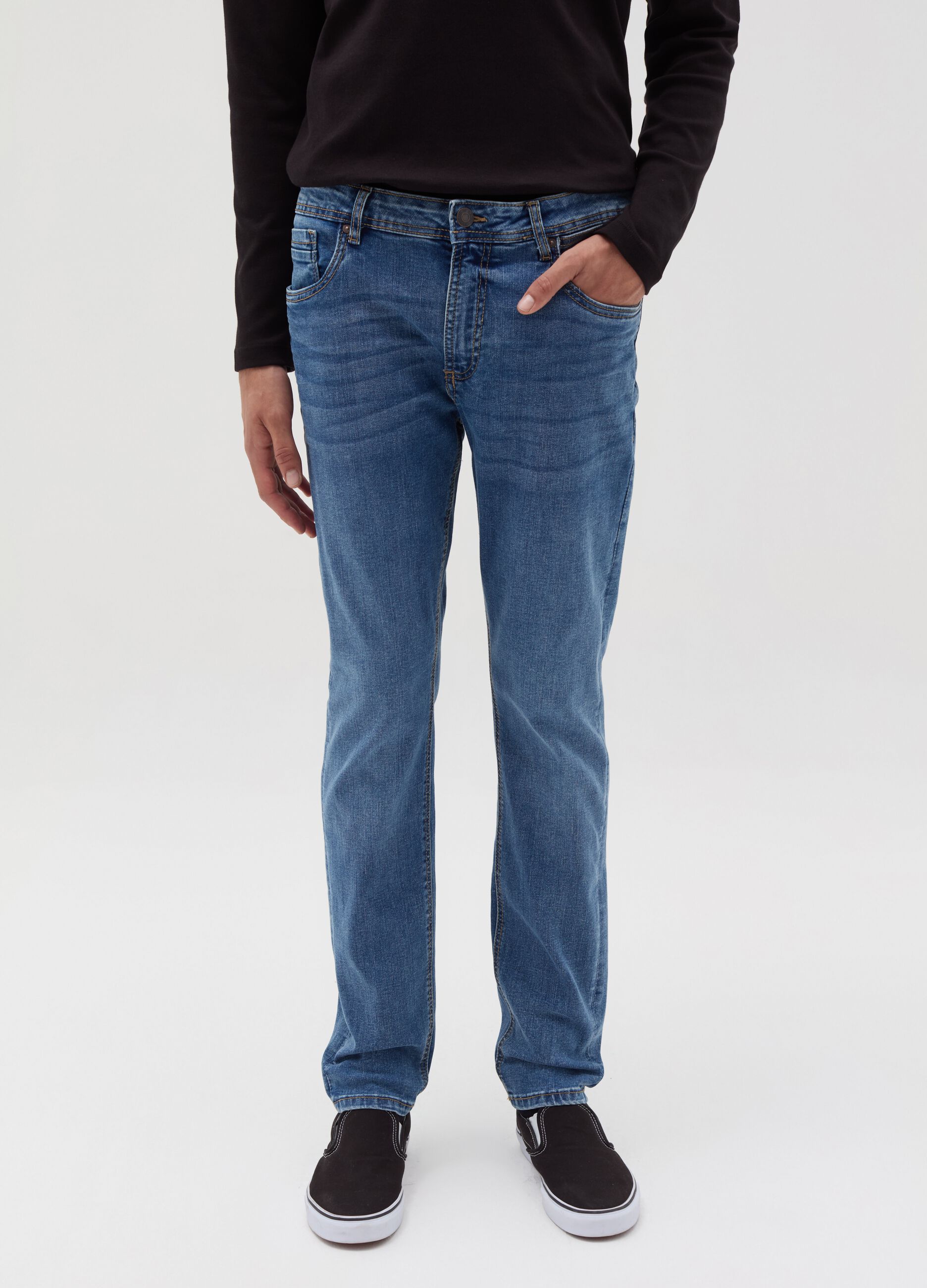 Faded, skinny-fit stretch jeans