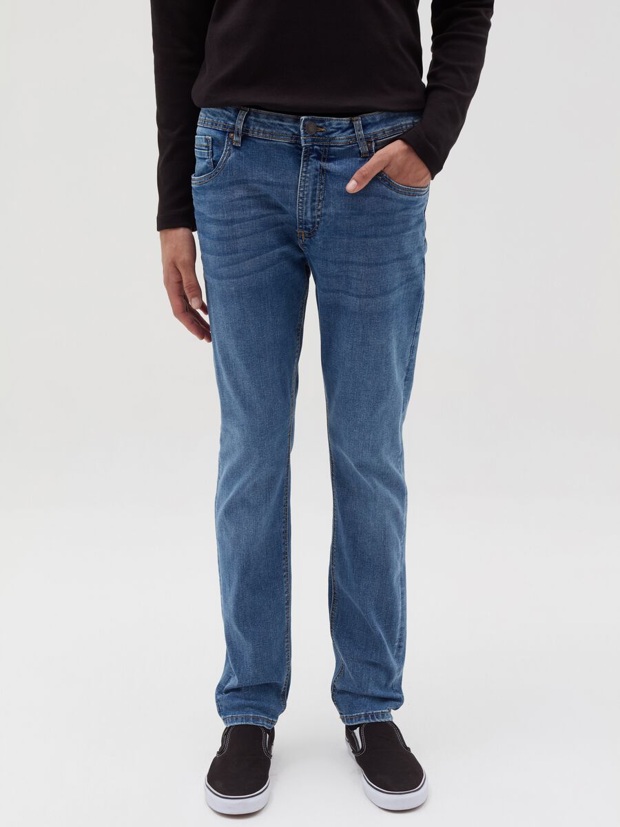 Faded, skinny-fit stretch jeans_1