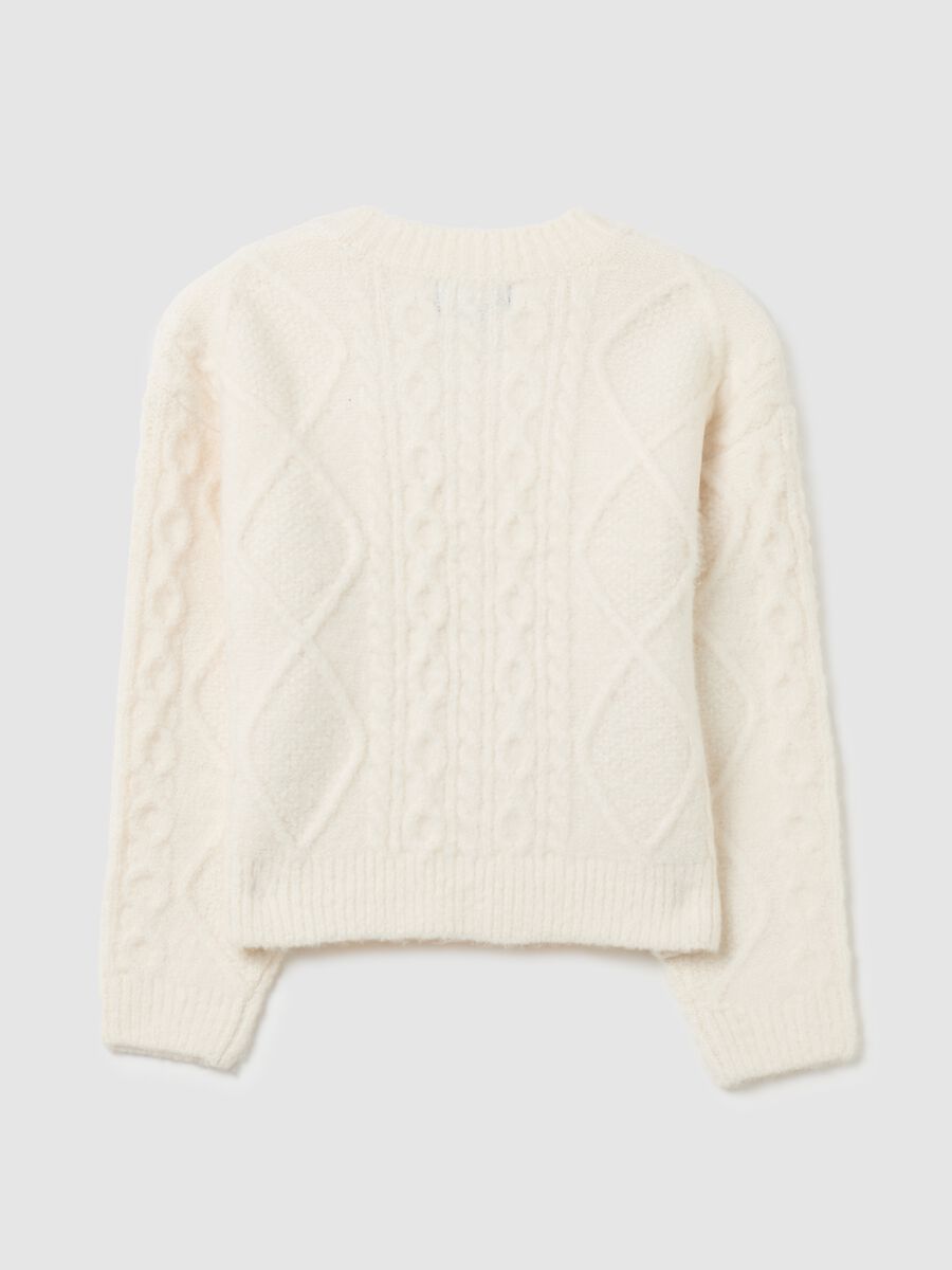 Pullover with woven design_1