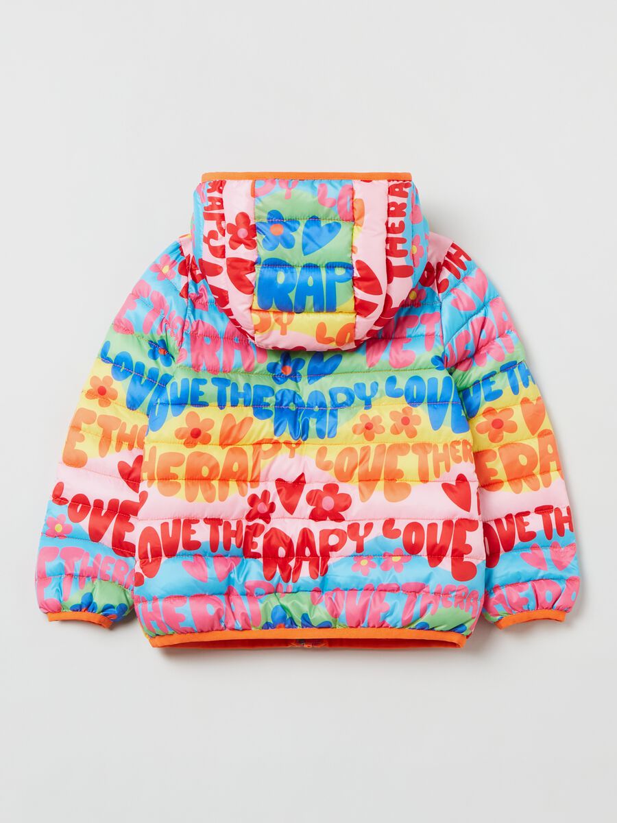 Ultra-light padded jacket with Love Therapy print_1