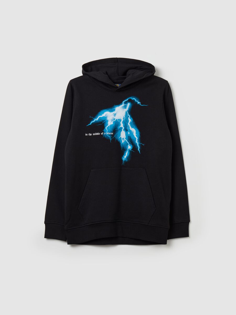 "In the middle of a storm" sweatshirt with hood_0