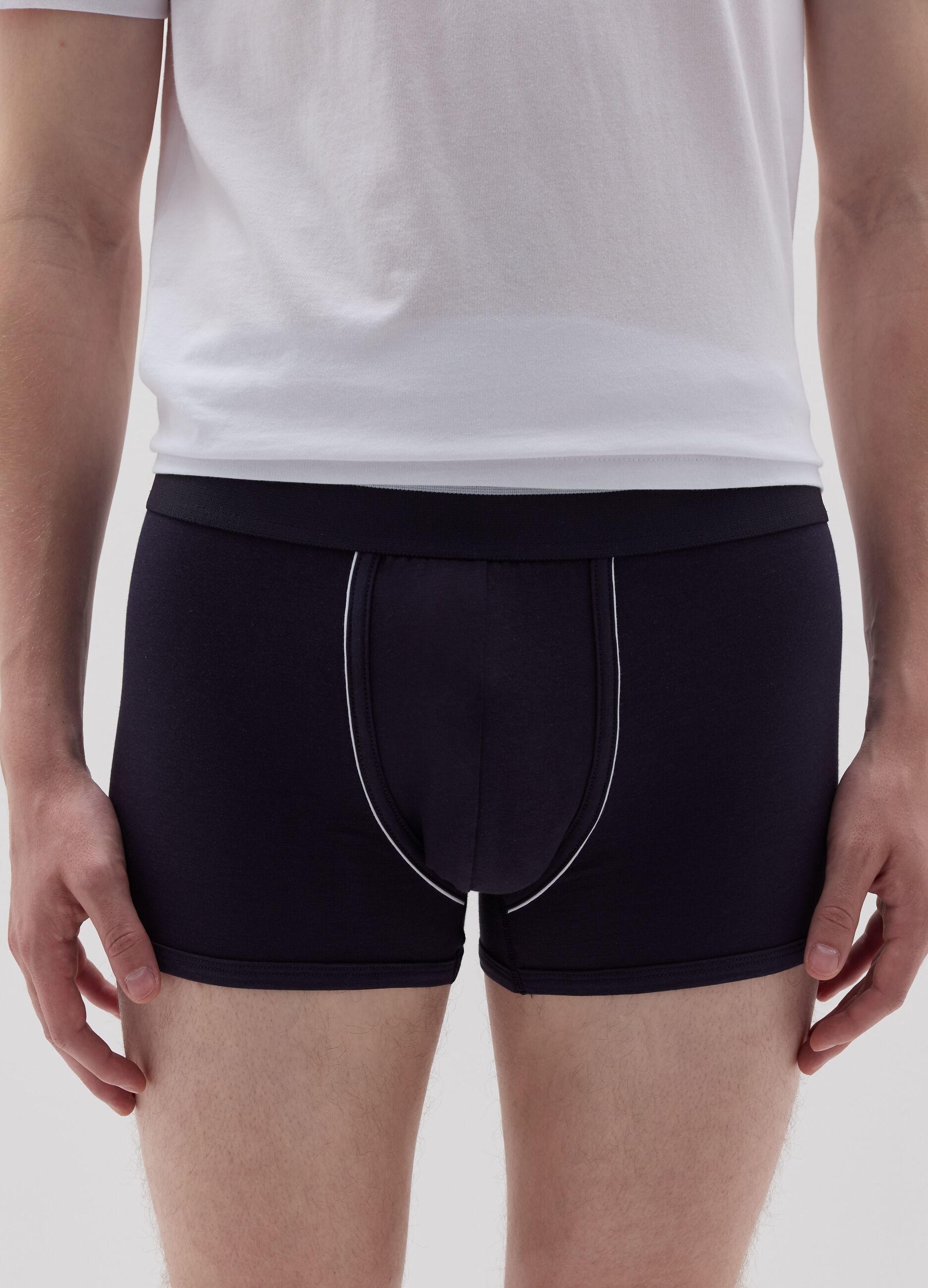 Two-pack boxer shorts with contrasting piping