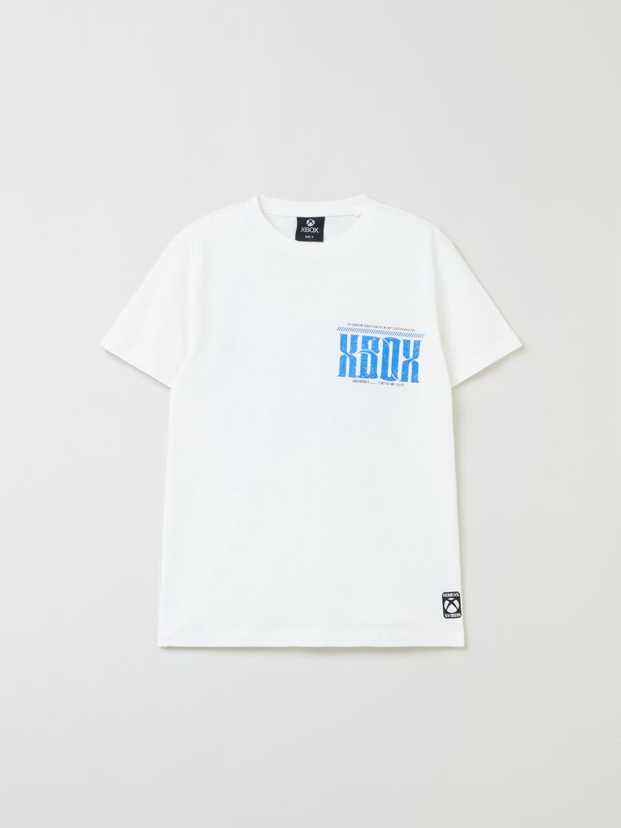 Cotton T-shirt with X-Box Series print_0