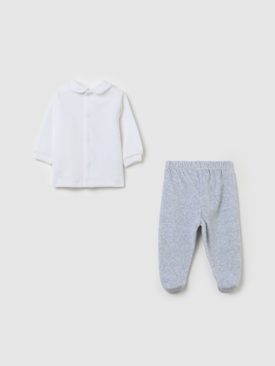 T-shirt and baby leggings set in velour_1