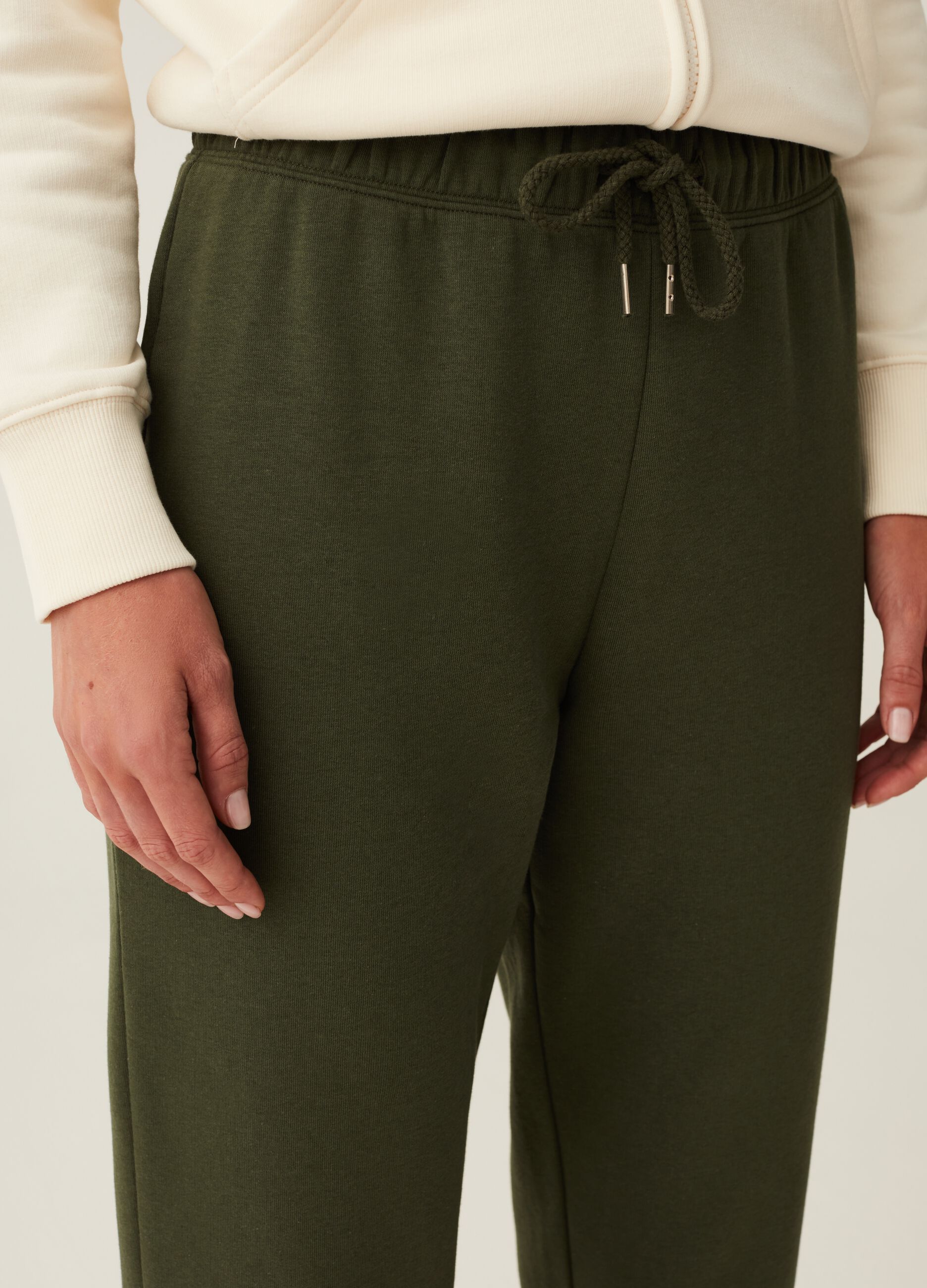 Fleece joggers with drawstring