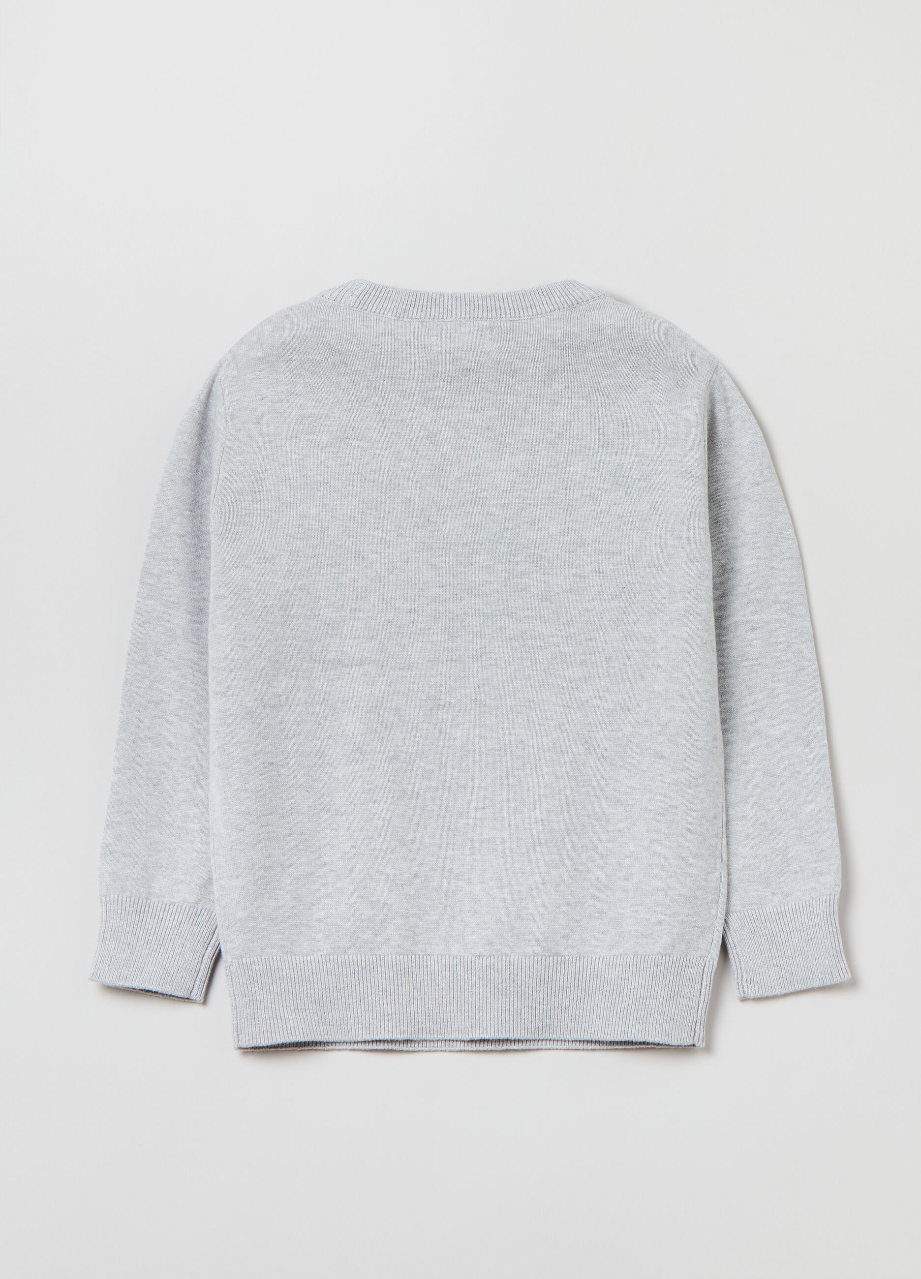 Cotton pullover with round neck